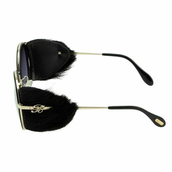 New Blumarine 40th Year Anniversary Black Gold Women Sunglasses Round, Faux-Fur main image 10